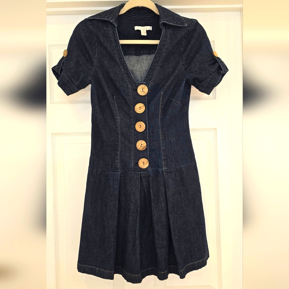 Cache' Luxe Denim Button-Up Dress